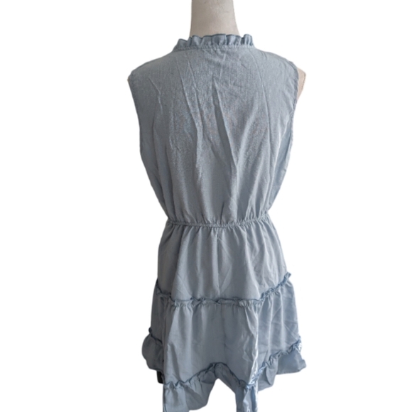 ❌NWT CUPSHE Live Life On The Beach Blue Tiered Ruffle Midi Dress Medium - Picture 9 of 12